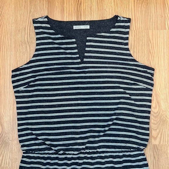 Athleta Vida Navy and White Stripe Dress - Picture 3 of 8